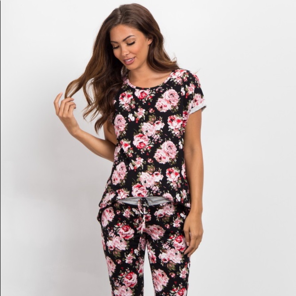 Pink Blush Floral Pajama Set
